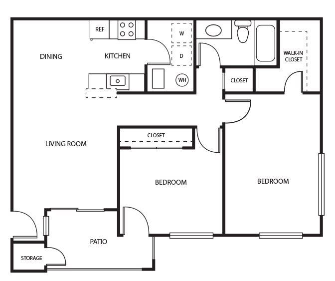 2B 1 Floor Plan 3